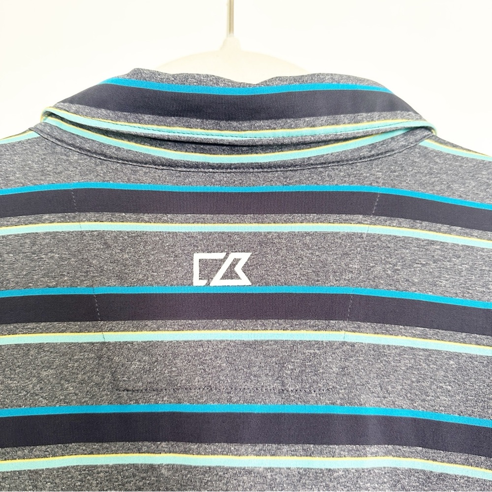 US Open 2016 Oakmont Striped Performance Polo Golf Shirt Grey Blue Green XL - Picture 6 of 6